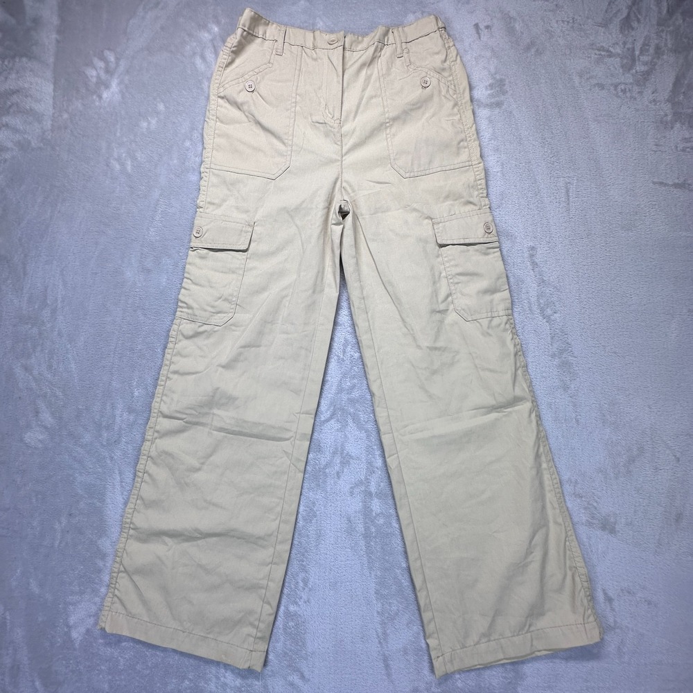 NYC Cargo Pants Girls Medium 12 Beige Cotton Utility Outdoor Travel High Rise